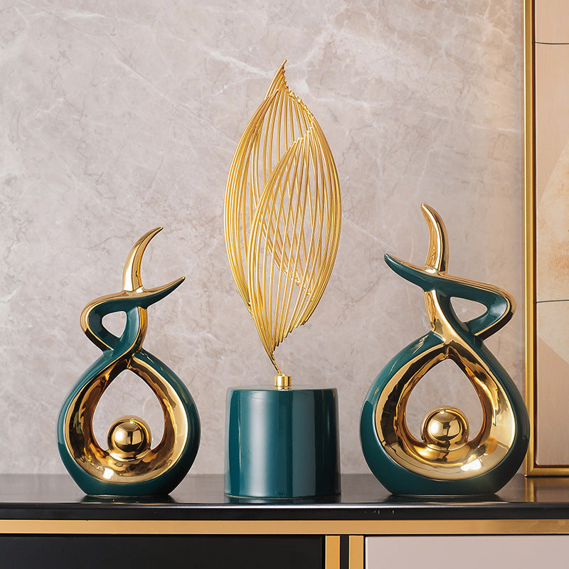 Modern Wire Ceramic Abstract Sculpture