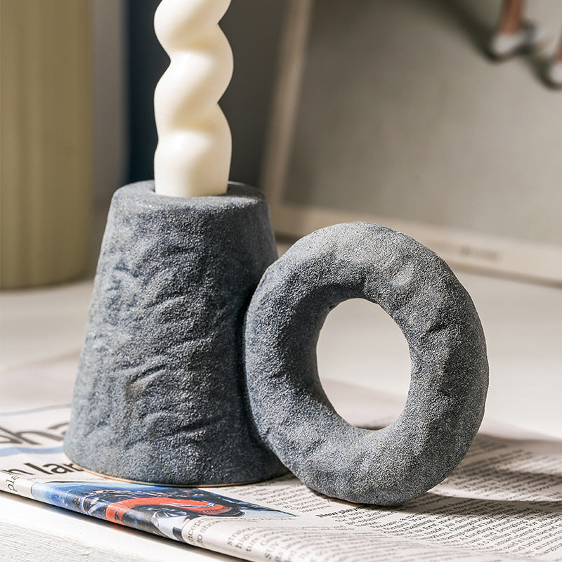 Rustic Matte Ceramic Candle Holder