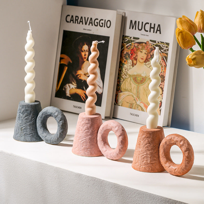 Rustic Matte Ceramic Candle Holder