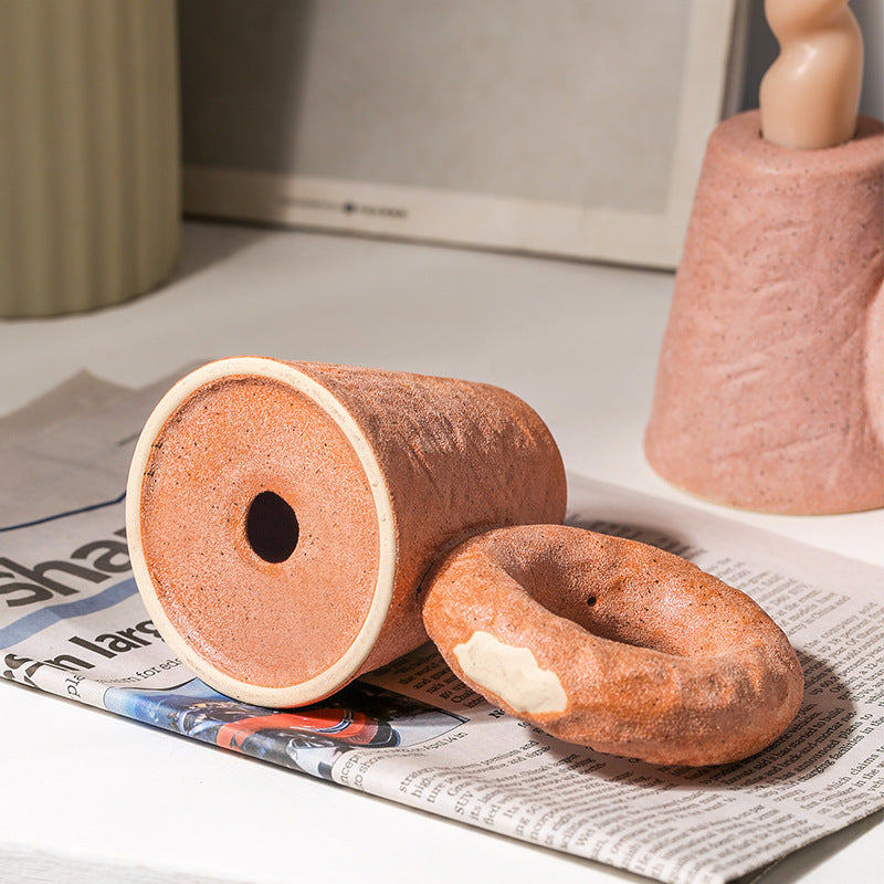 Rustic Matte Ceramic Candle Holder