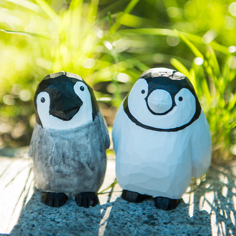 Wooden Penguin Mini Figurine