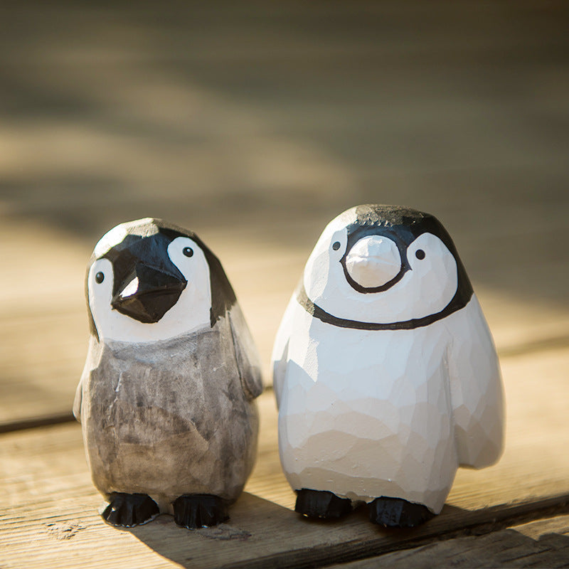Wooden Penguin Mini Figurine