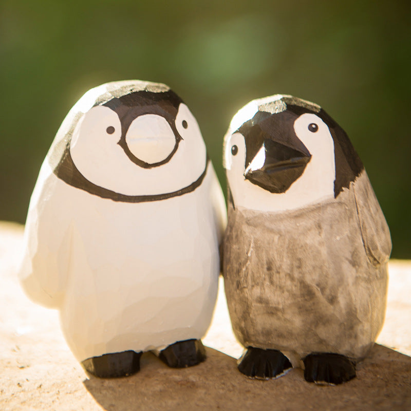 Wooden Penguin Mini Figurine