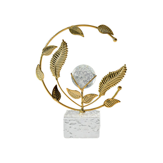 Leaf Crystal Ball Metal Decor