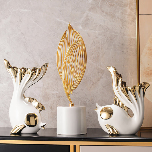 Modern Wire Ceramic Abstract Sculpture